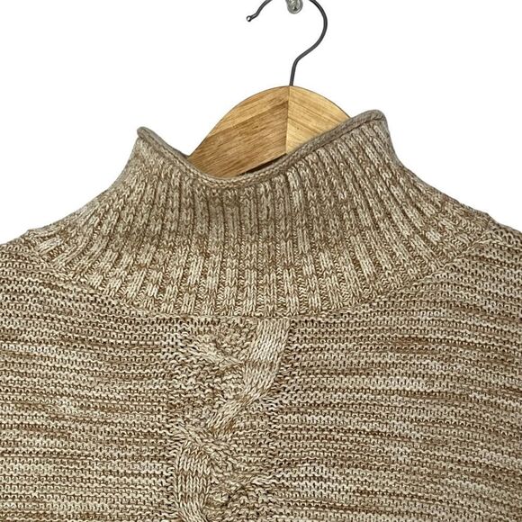 GAP Gradient Cream Turtle Neck Sweater with Chunky Cables Size S - Picture 6 of 16